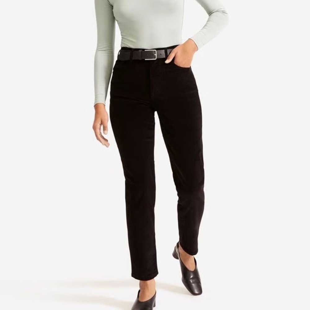 Everlane The Cheeky Straight Corduroy Baby Cord Pants in Black Size 26